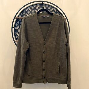 Men’s Black and Brown Olive Green Cardigan